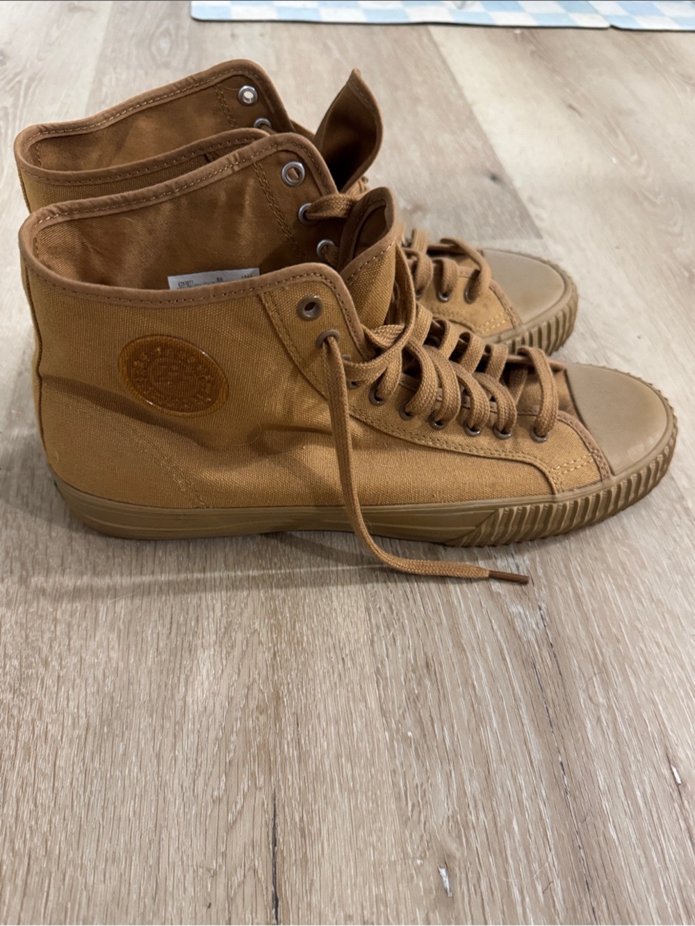 Men’s PF Flyers High-Top Canvas Sneakers in Tan size 13